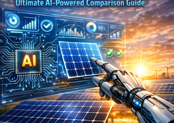 Chart comparing efficiency of various solar panels for 2026, highlighting AI selection tools.