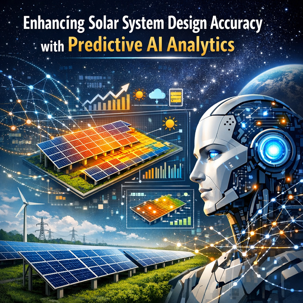 Graph showing increased solar system efficiency using predictive AI analytics.