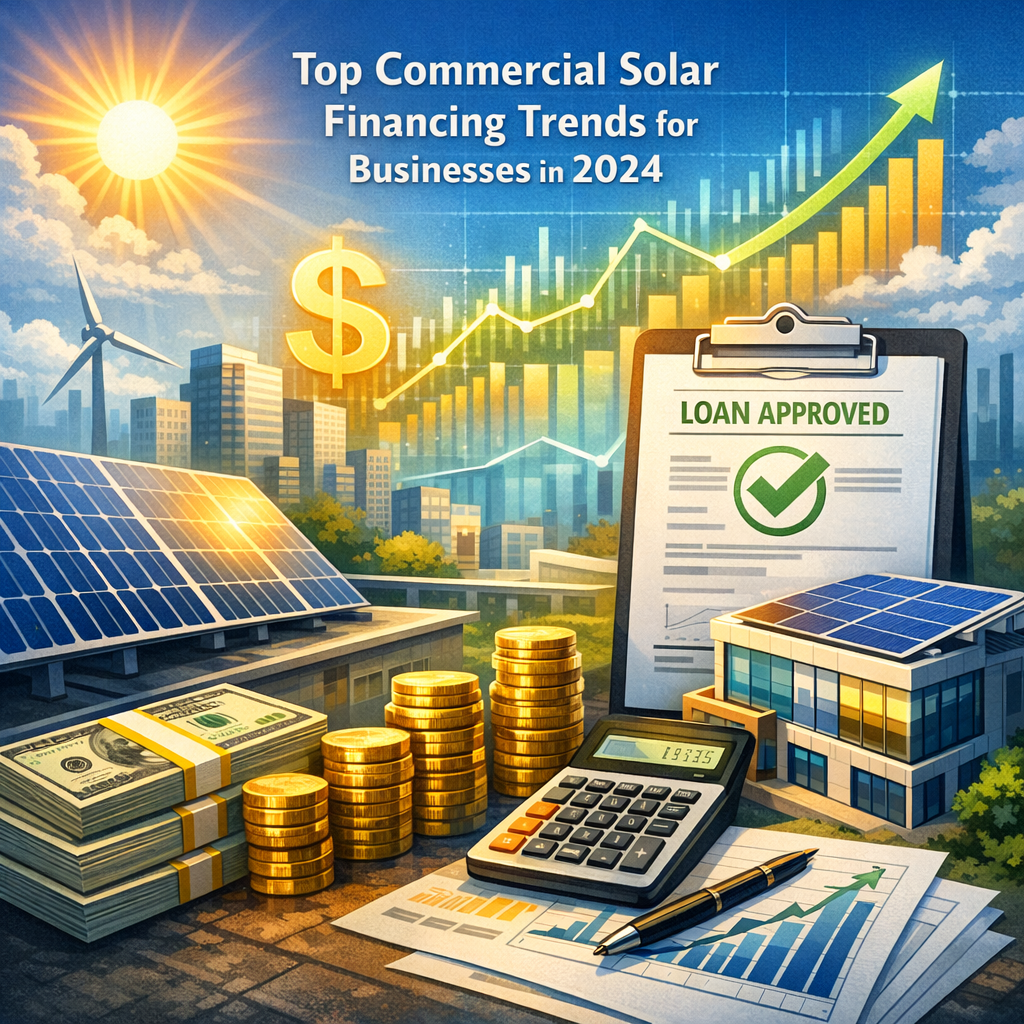 Graph showing upward trends in commercial solar financing for businesses in 2024.